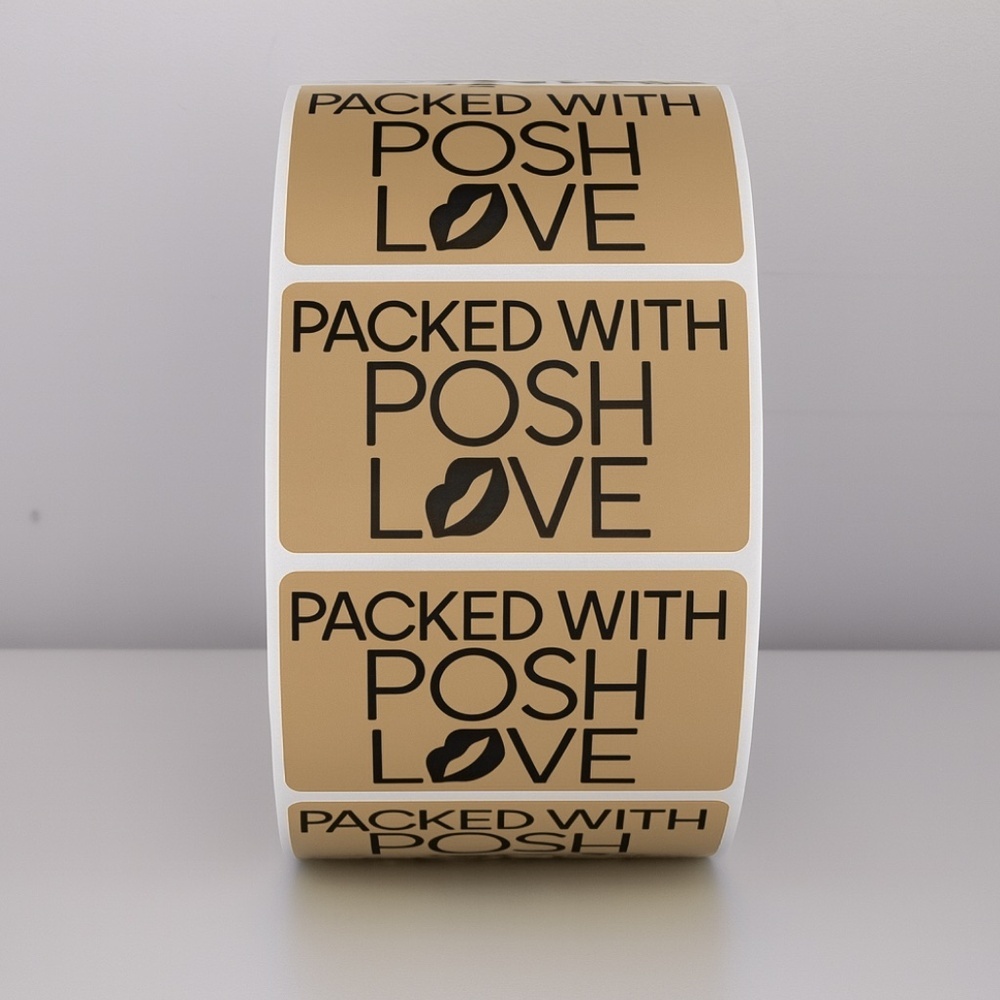 Packed With Posh Love Stickers | Purple Lips Labels for Poshmark Packaging
